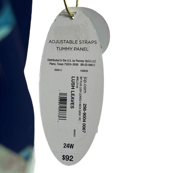 One Piece Swimsuit Woman’s Size 24W Mynah Leaves Tummy Control Medium Coverage - Picture 11 of 11